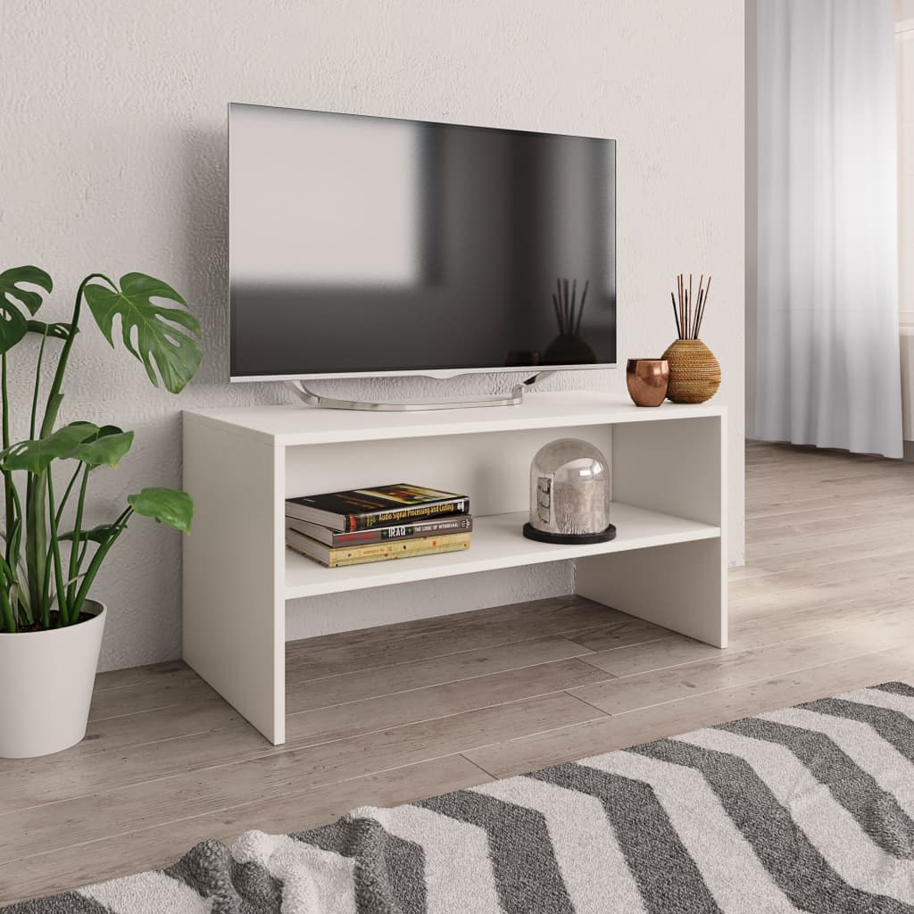 Meuble TV Blanc 80x40x40 cm Bois d’ingénierie - XIOS