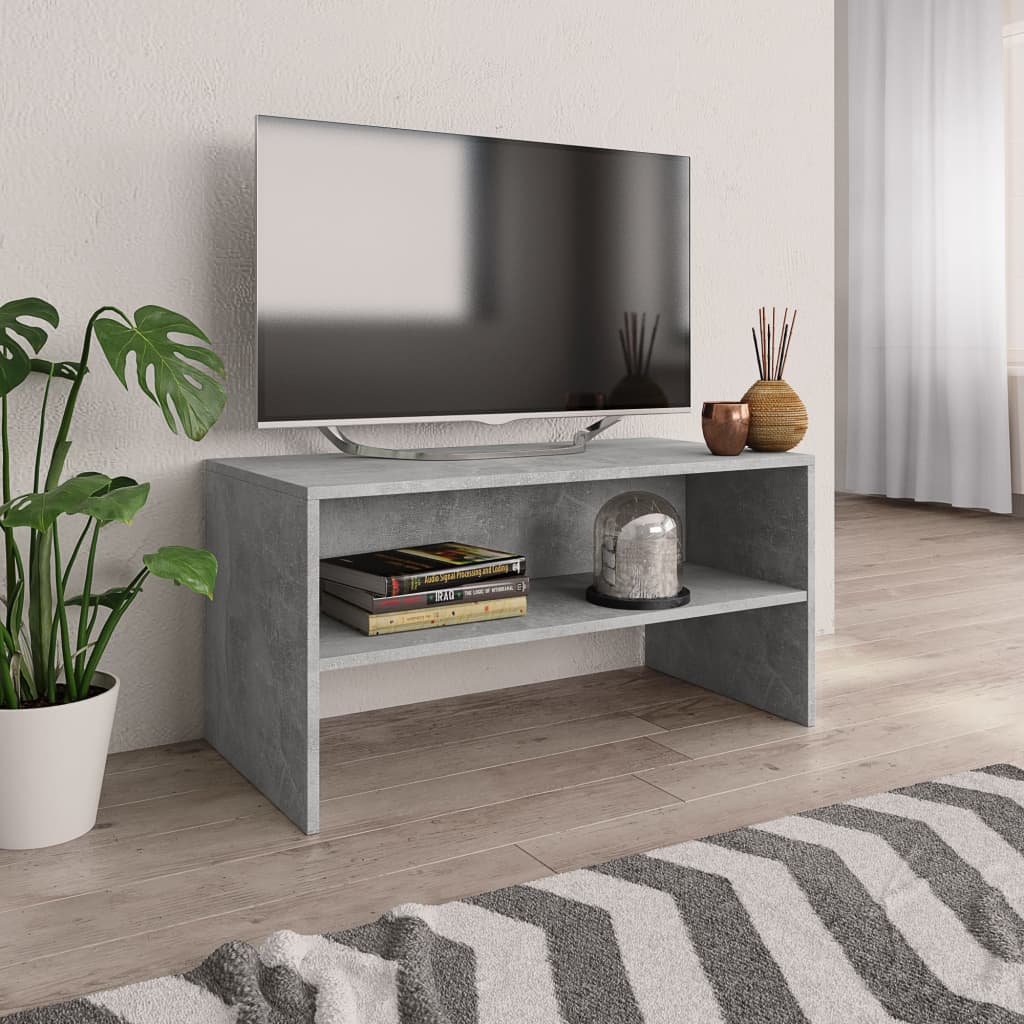 Meuble TV Gris béton 80x40x40 cm Bois d'ingénierie - XIOS