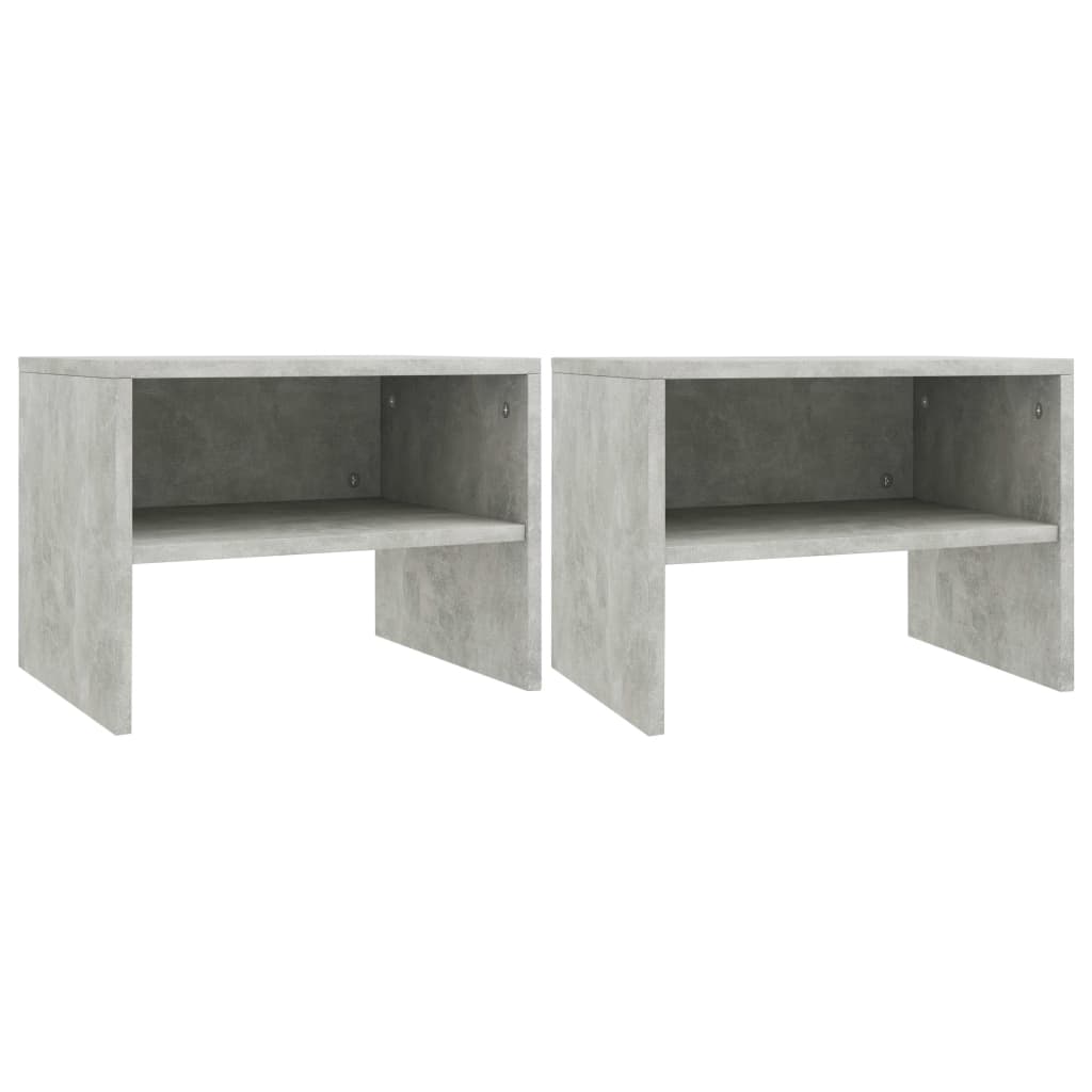 Tables de chevet 2 pcs Gris béton 40x30x30 cm Bois ingénierie - XIOS