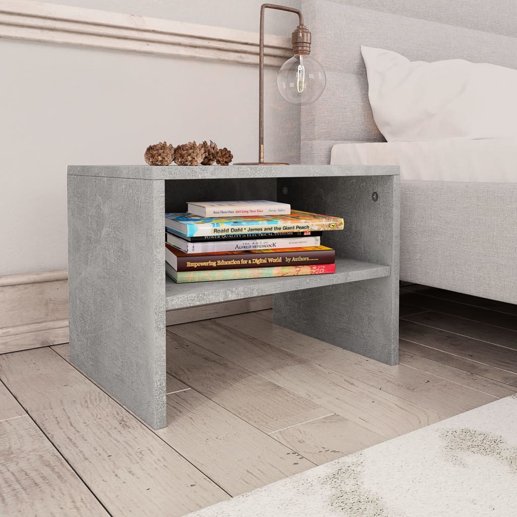 Tables de chevet 2 pcs Gris béton 40x30x30 cm Bois ingénierie - XIOS