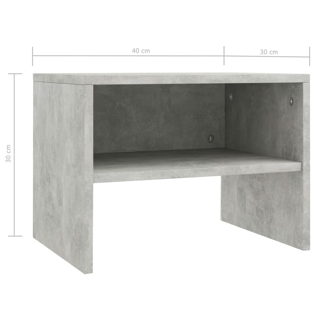 Tables de chevet 2 pcs Gris béton 40x30x30 cm Bois ingénierie - XIOS