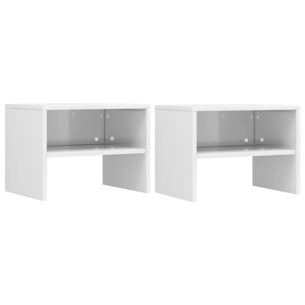 Tables de chevet 2pcs Blanc brillant 40x30x30cm Bois ingénierie - XIOS