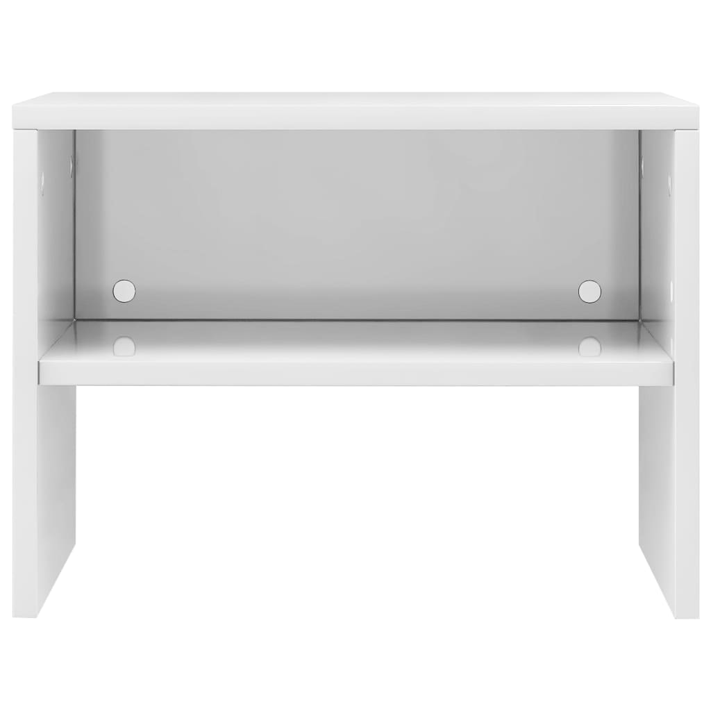 Tables de chevet 2pcs Blanc brillant 40x30x30cm Bois ingénierie - XIOS