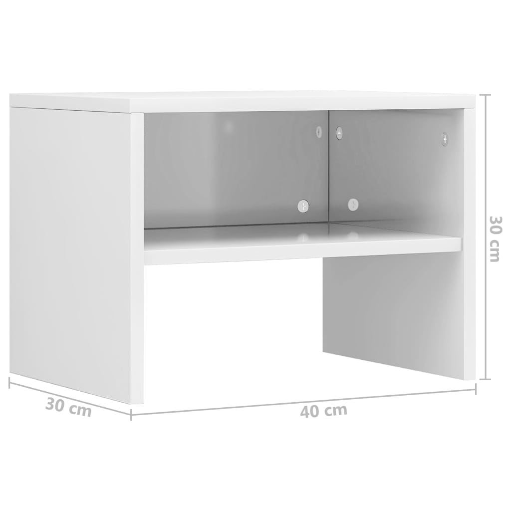 Tables de chevet 2pcs Blanc brillant 40x30x30cm Bois ingénierie - XIOS