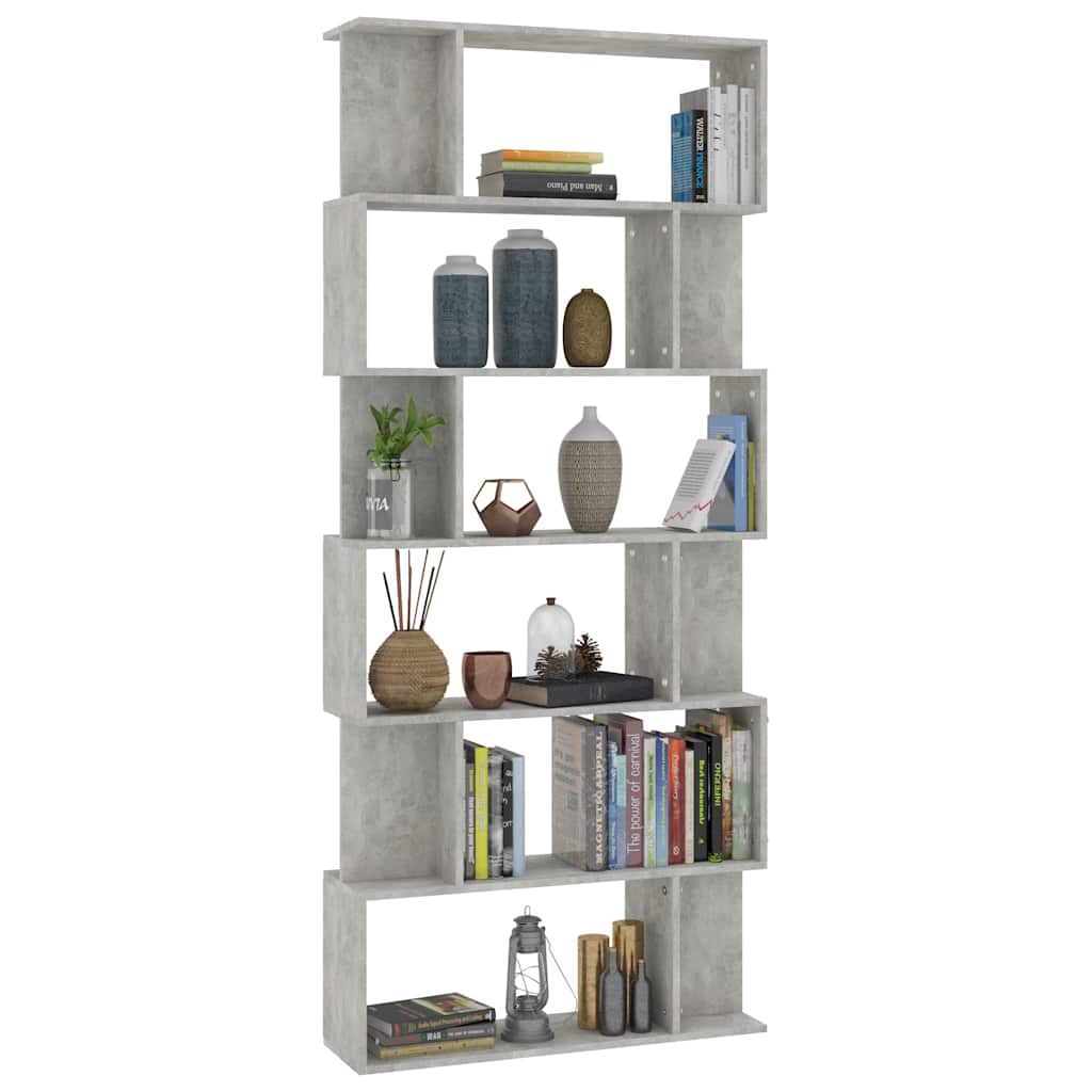 Bibliothèque/Séparateur de pièce Gris béton Bois d'ingénierie - XIOS