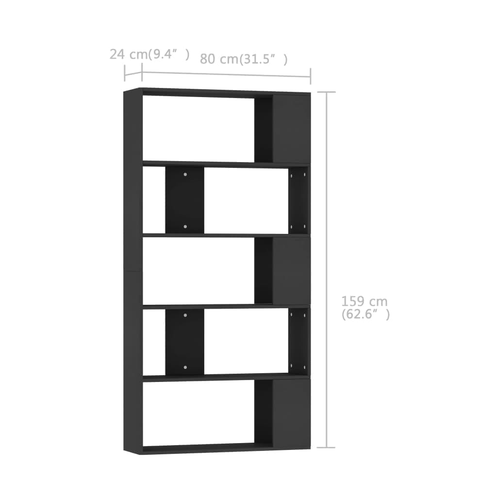 Bibliothèque/Séparateur de pièce Noir Bois d’ingénierie - XIOS