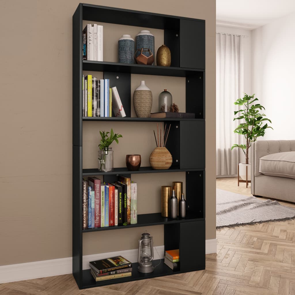 Bibliothèque/Séparateur de pièce Noir Bois d’ingénierie - XIOS