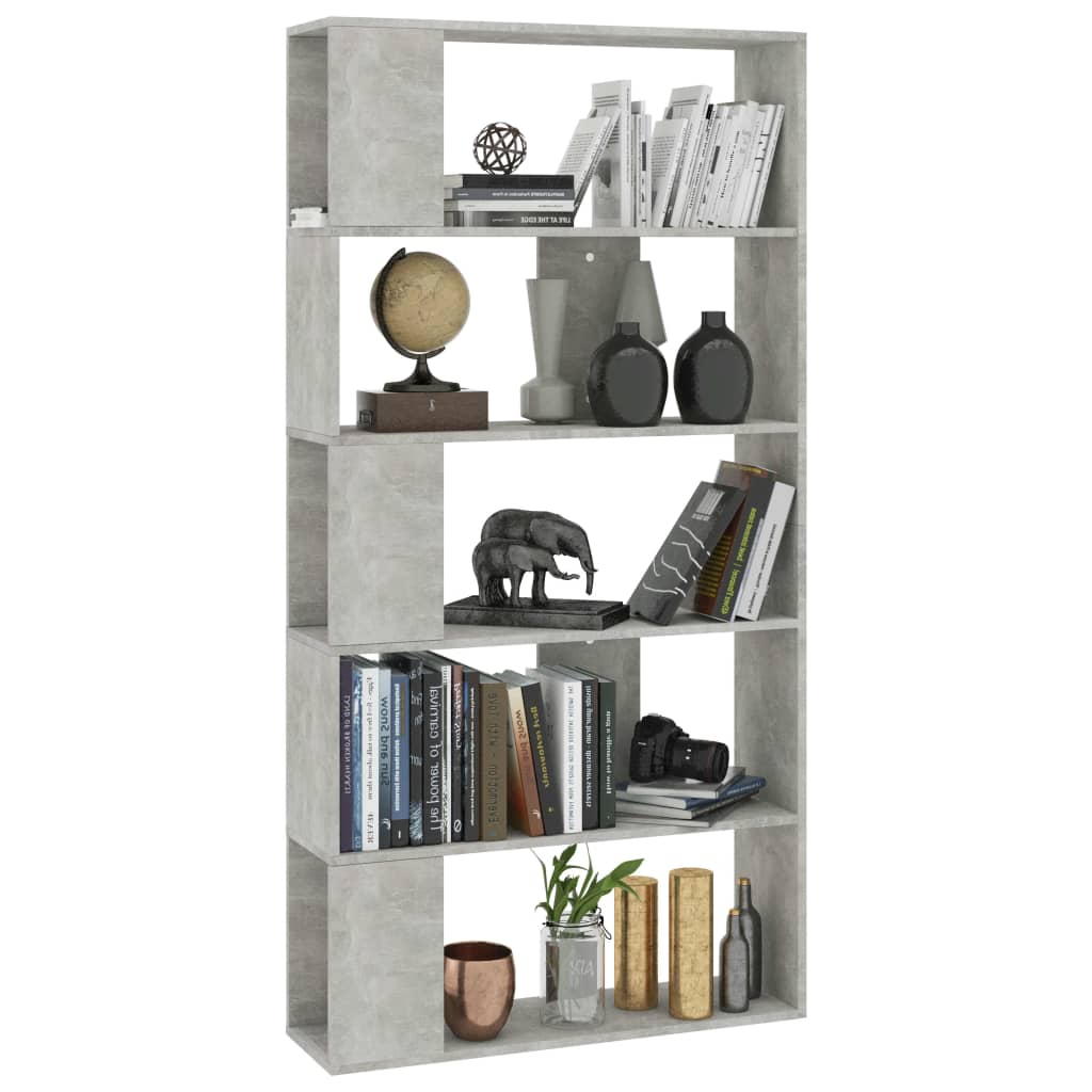 Bibliothèque/Séparateur de pièce Gris béton Bois d’ingénierie - XIOS