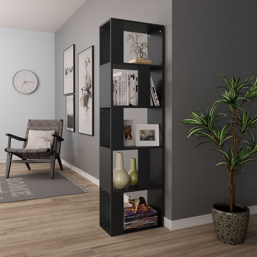 Bibliothèque/Séparateur de pièce Noir Bois d’ingénierie - XIOS