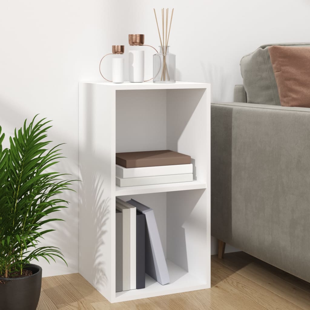 Boîte de rangement vinyles Blanc 71x34x36 cm Bois d'ingénierie - XIOS