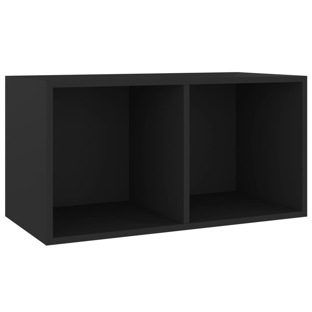 Boîte de rangement de vinyles Noir 71x34x36cm Bois d'ingénierie - XIOS