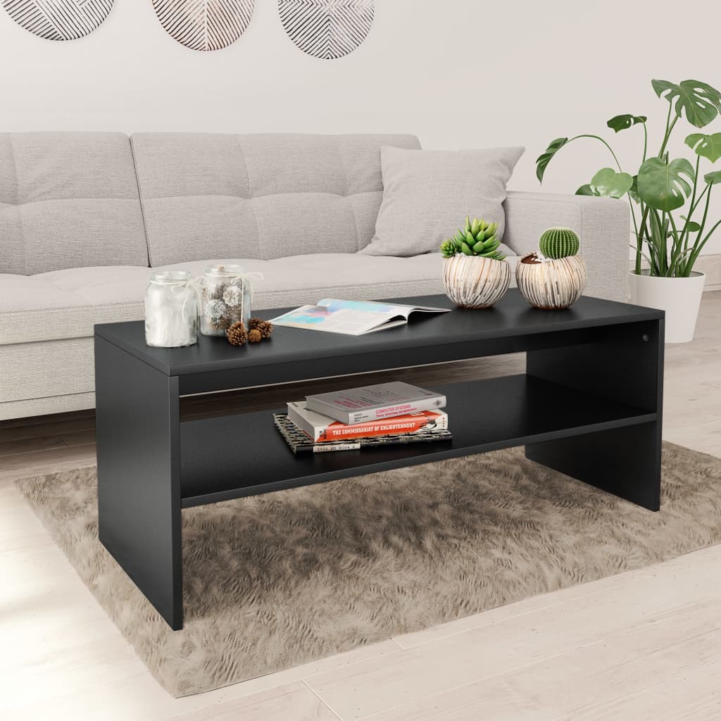 Table basse Noir 100x40x40 cm Bois d'ingénierie - XIOS