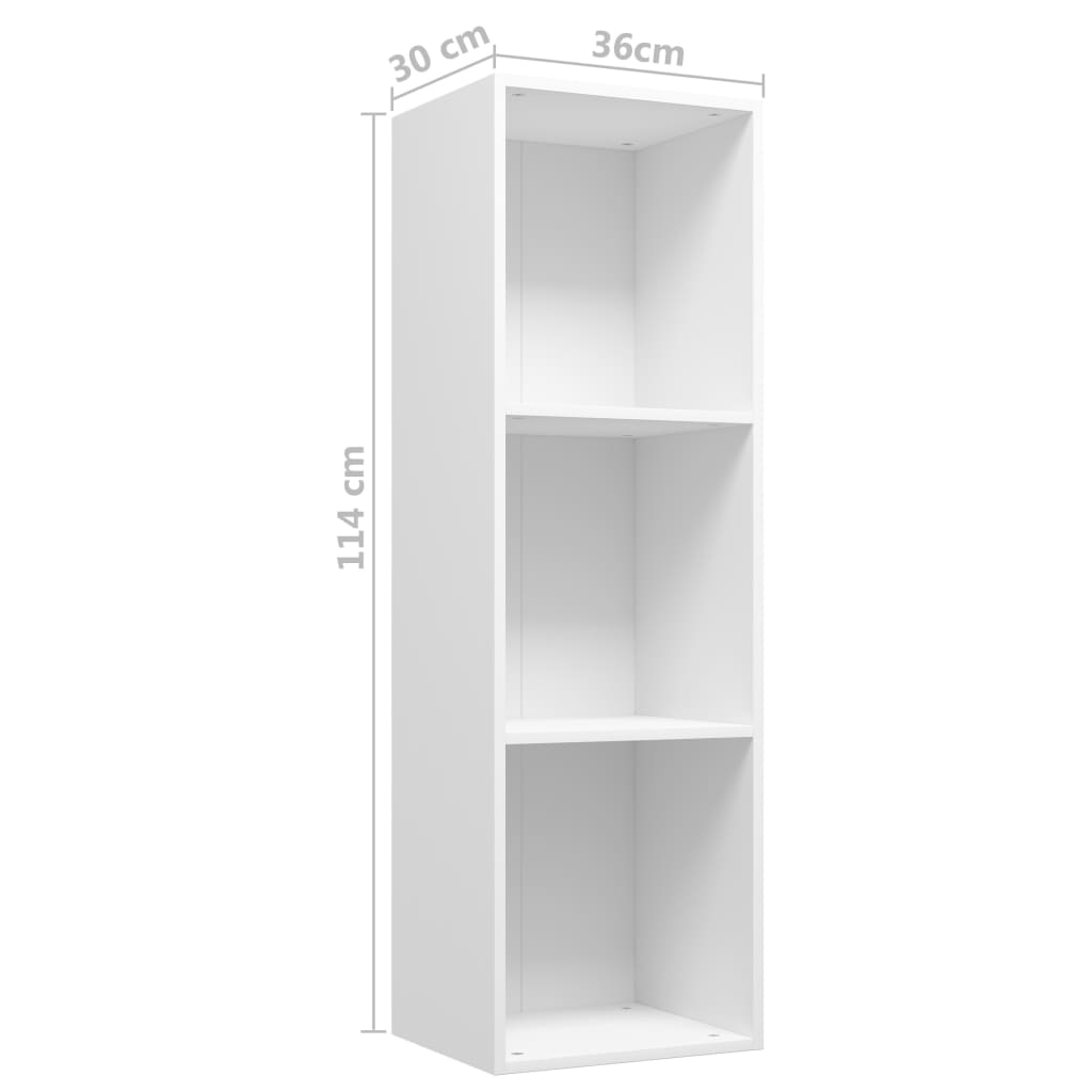 Bibliothèque/Meuble TV Blanc 36x30x114 cm Bois d'ingénierie - XIOS