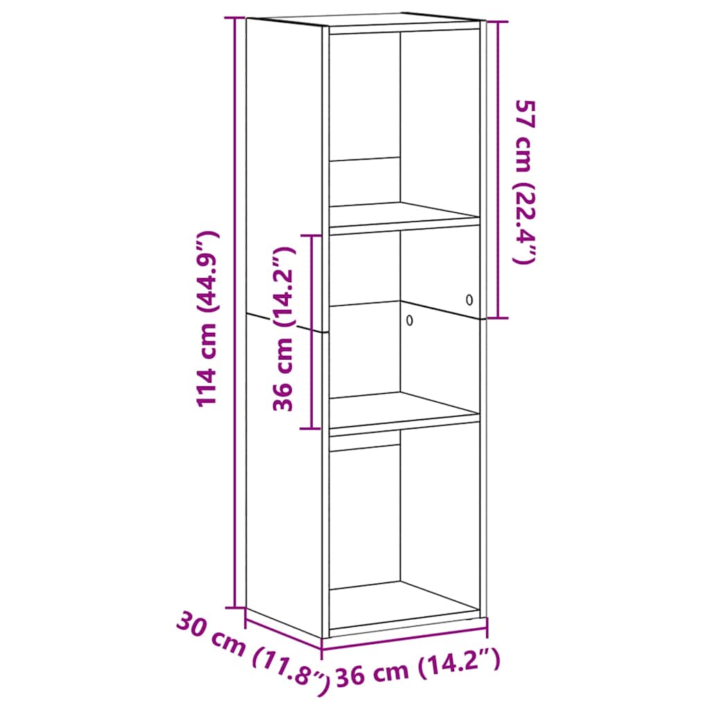 Bibliothèque/Meuble TV noir 36x30x114 cm bois d'ingénierie - XIOS