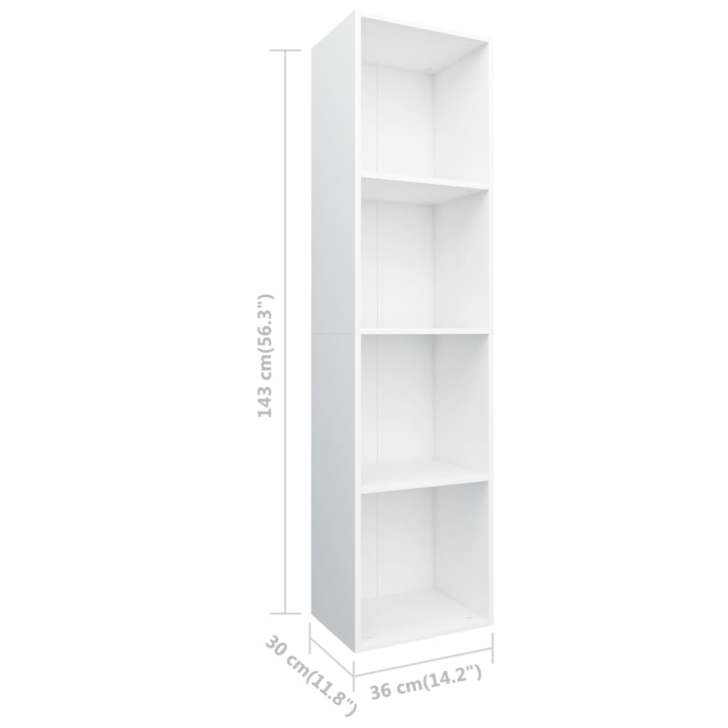 Bibliothèque/Meuble TV Blanc 36x30x143 cm Bois d'ingénierie - XIOS