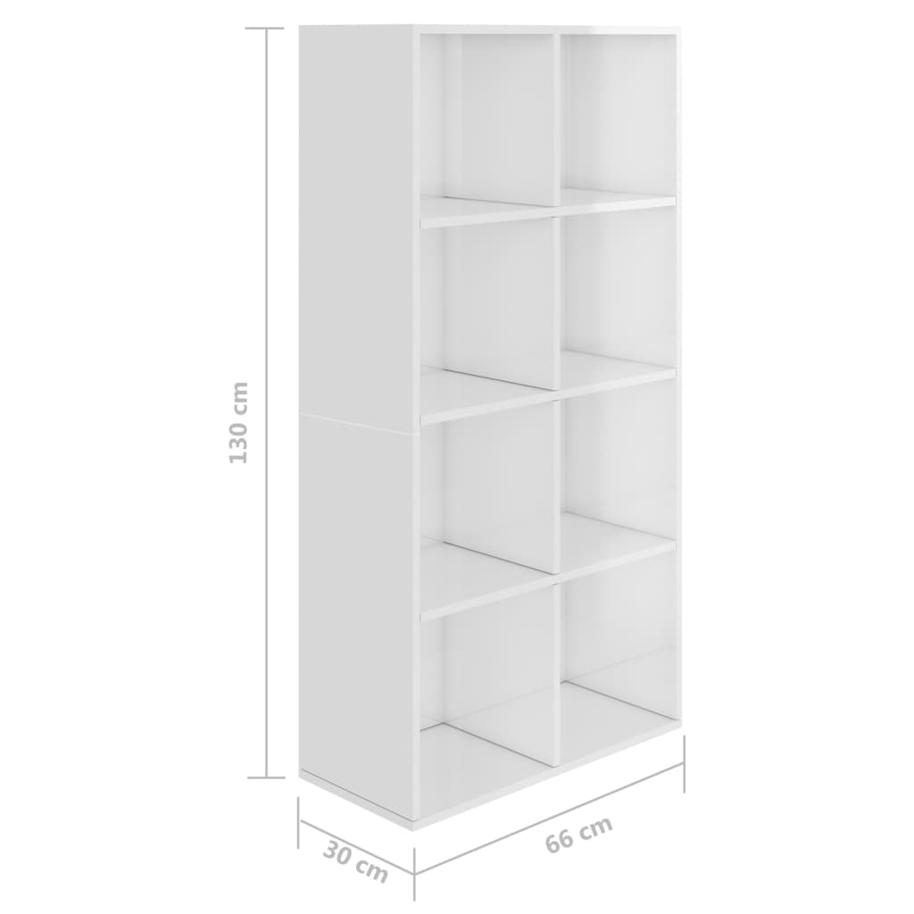 Bibliothèque/Buffet Blanc brillant 66x30x130 cm Bois ingénierie - XIOS