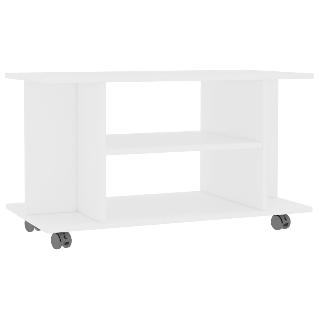 Meuble TV avec roulettes blanc 80x40x45 cm bois d'ingénierie - XIOS