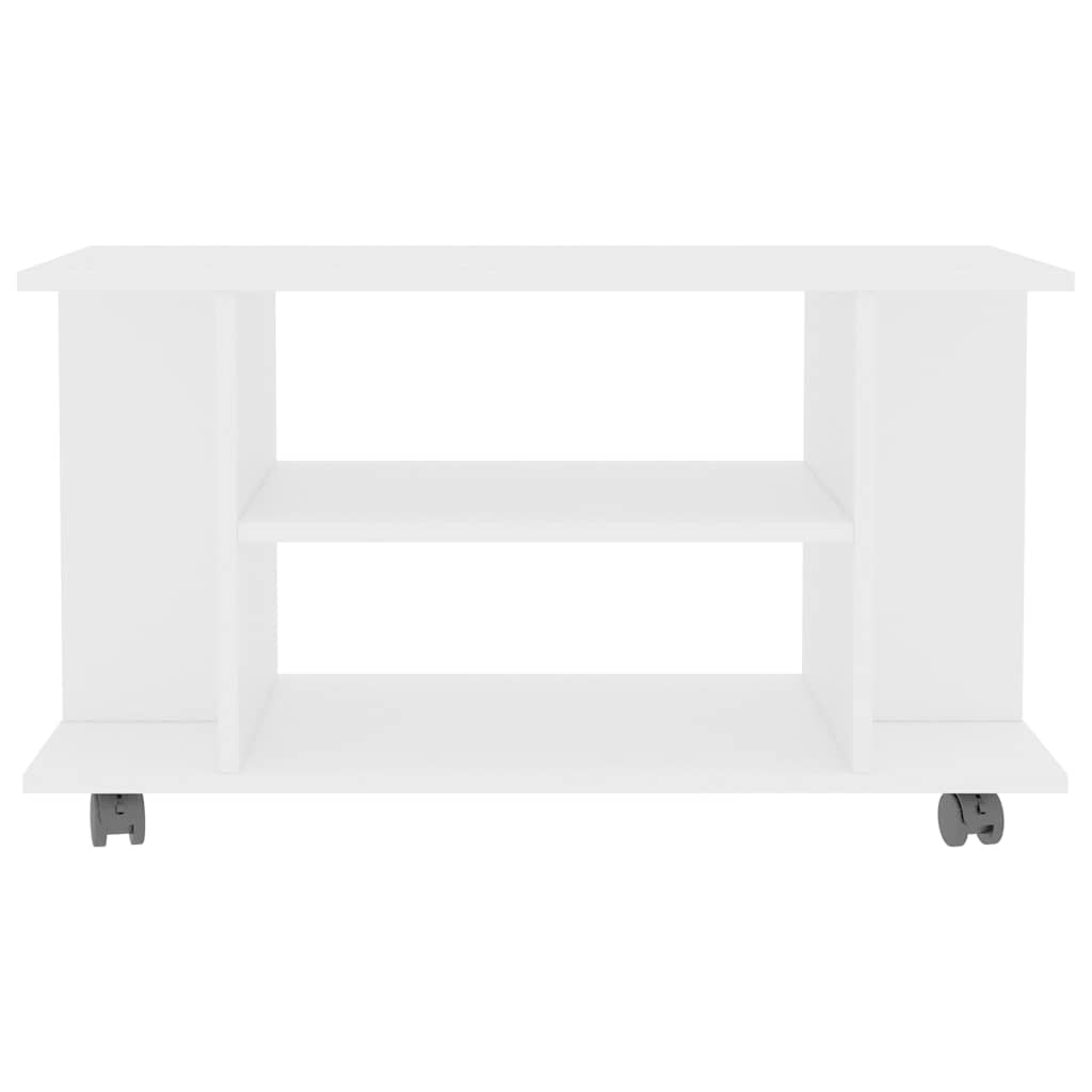 Meuble TV avec roulettes blanc 80x40x45 cm bois d'ingénierie - XIOS