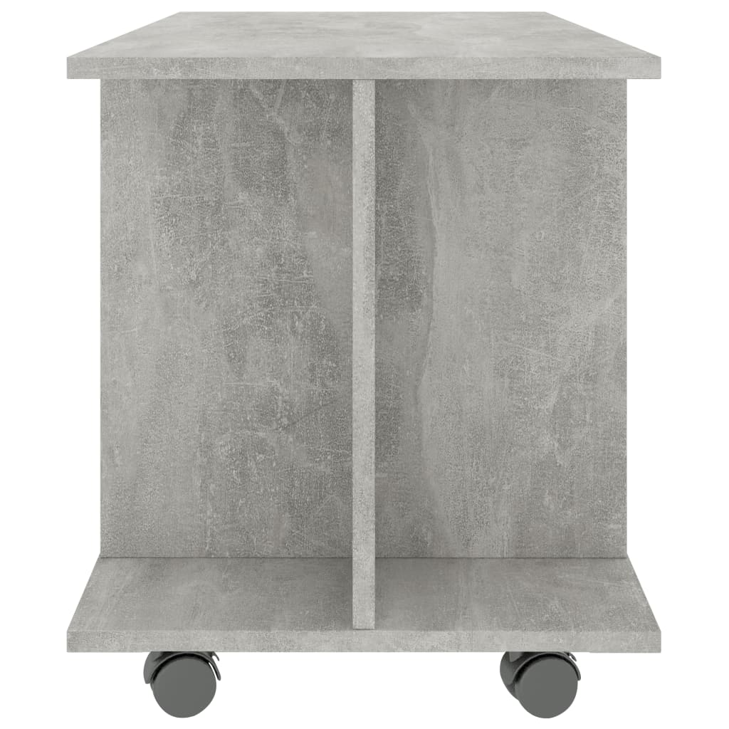 Meuble TV et roulettes gris béton 80x40x45 cm bois d'ingénierie - XIOS