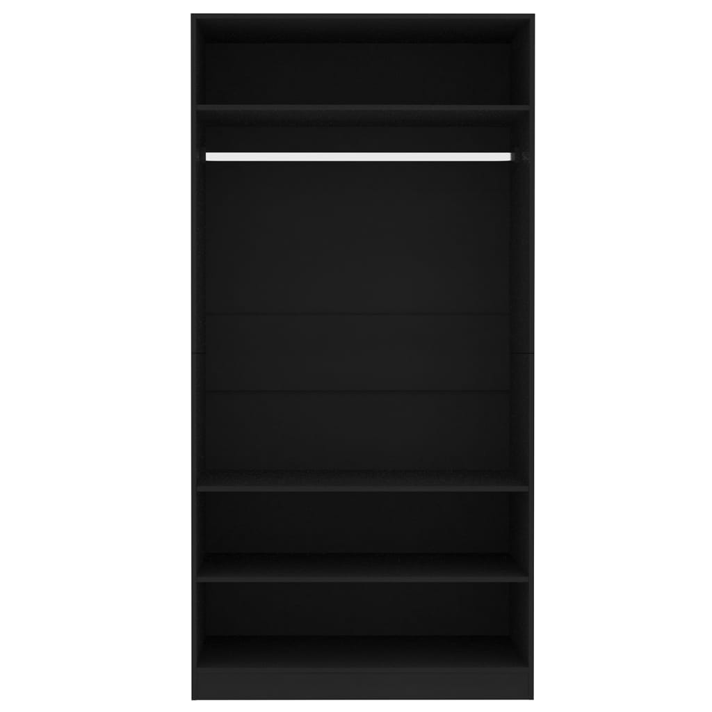 Garde-robe Noir 100 x 50 x 200 cm Bois d'ingénierie - XIOS