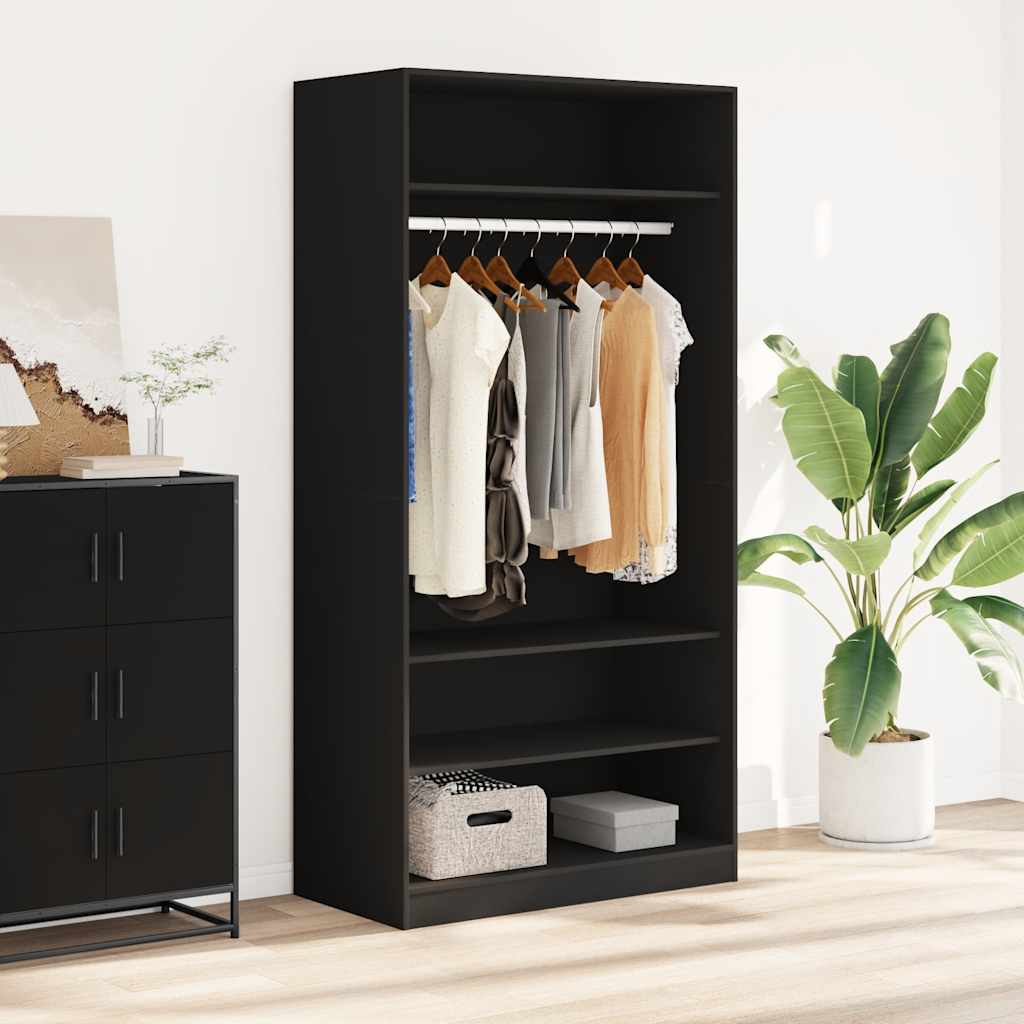 Garde-robe Noir 100 x 50 x 200 cm Bois d'ingénierie - XIOS