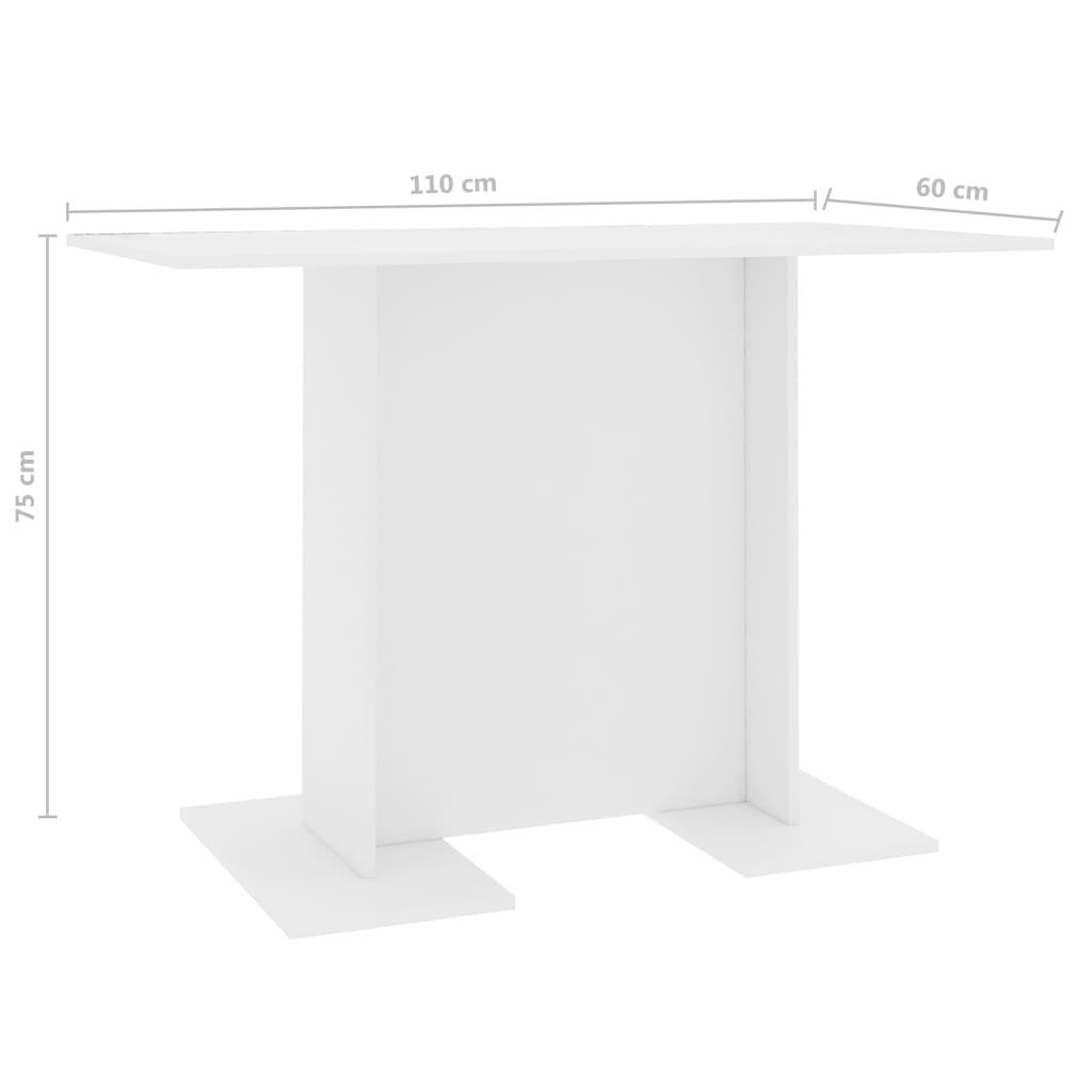 Table de salle à manger Blanc 110 x 60 x 75 cm Bois ingénierie - XIOS