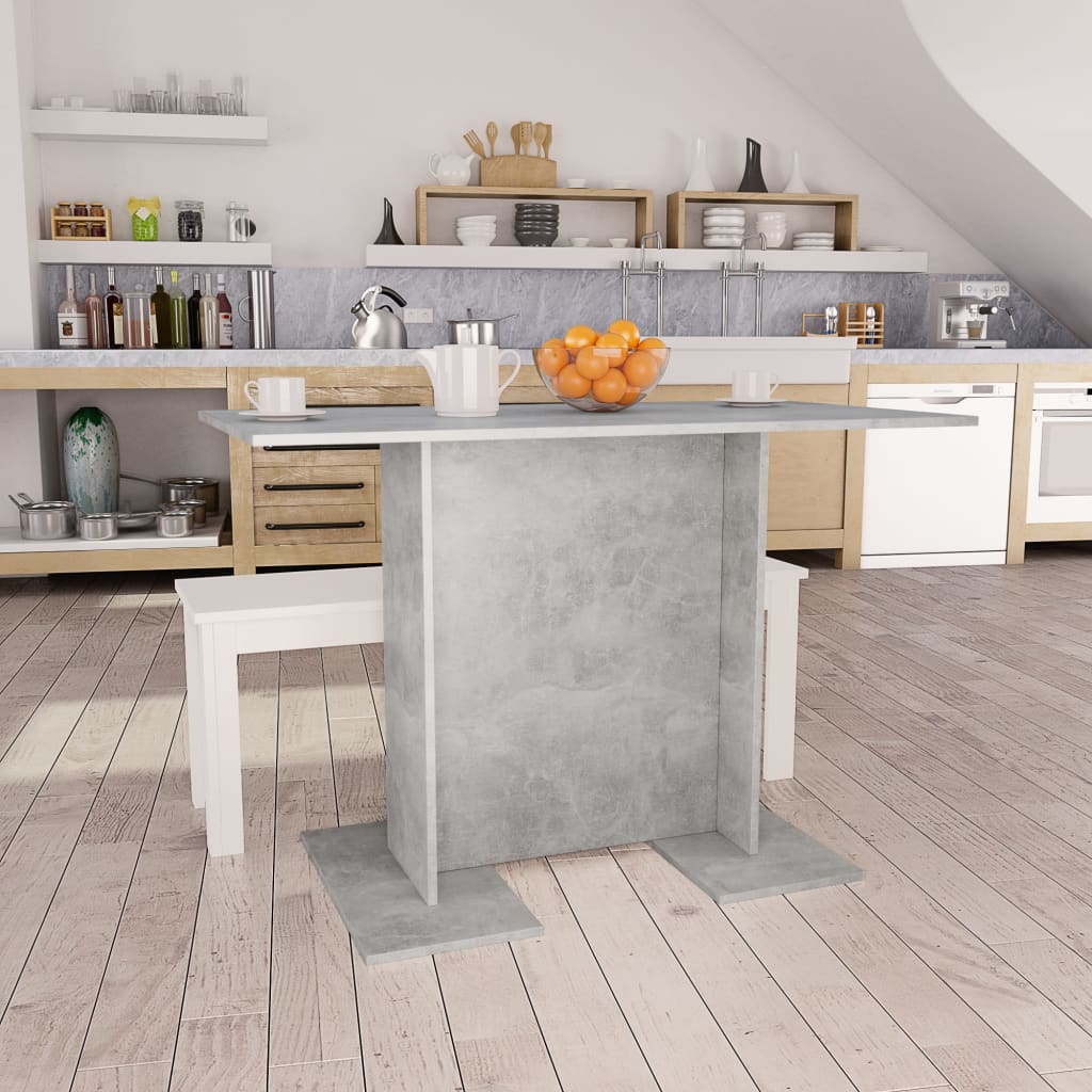 Table de salle à manger Gris béton 110 x 60 x 75 cm Aggloméré - XIOS