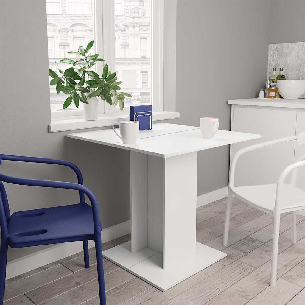 Table à manger Blanc 80x80x75 cm bois d'ingénierie - XIOS