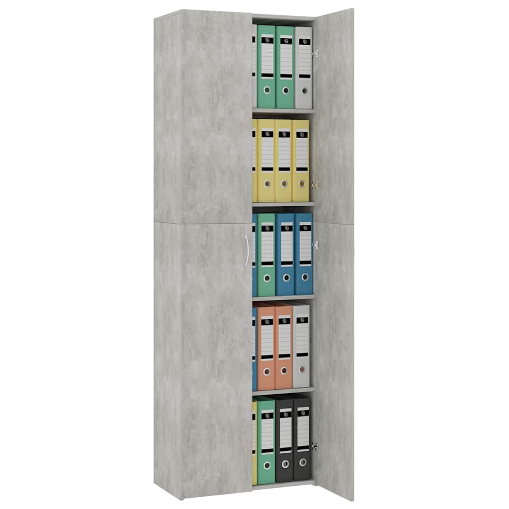 Armoire de bureau Gris béton 60x32x190 cm Bois d'ingénierie - XIOS
