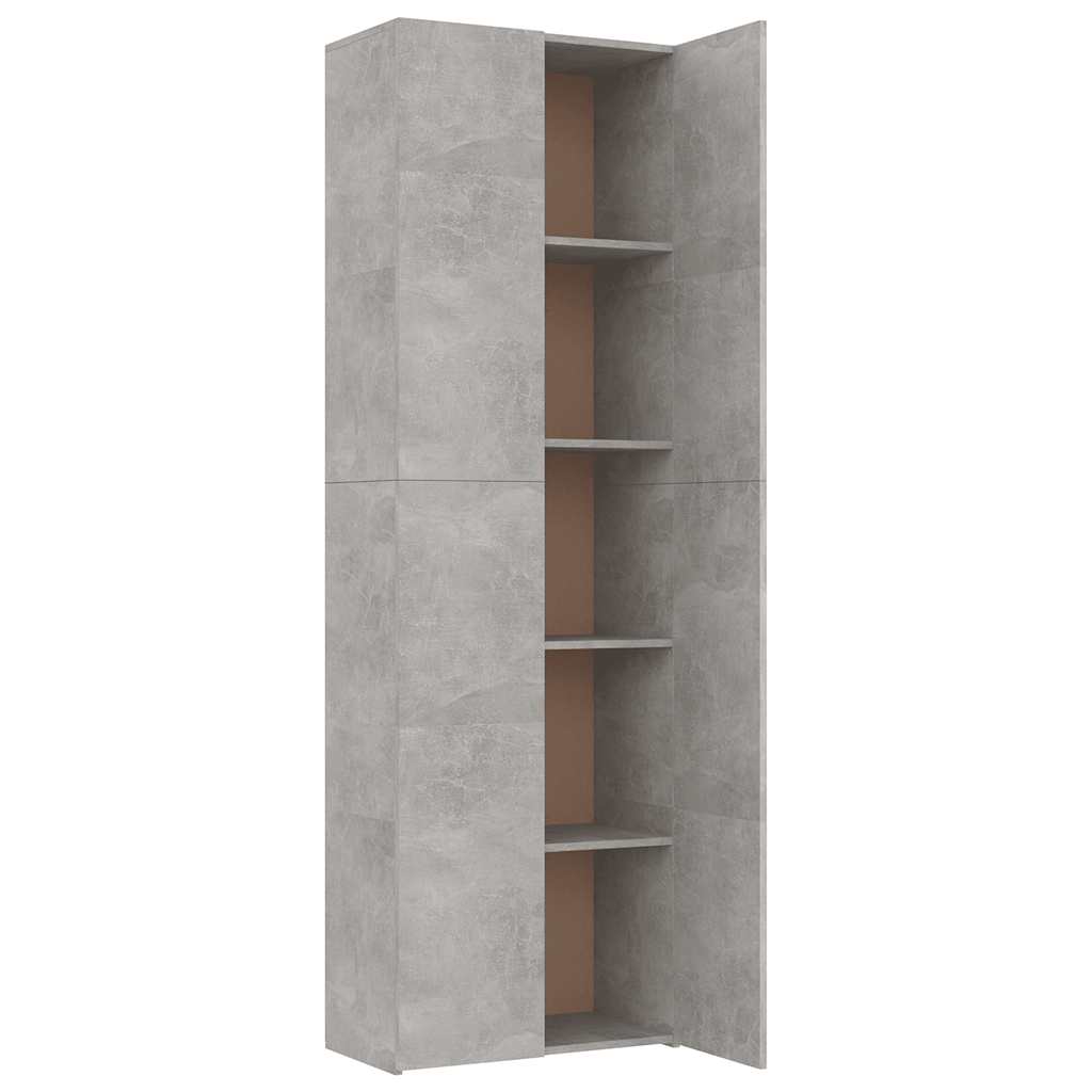 Armoire de bureau Gris béton 60x32x190 cm Bois d'ingénierie - XIOS