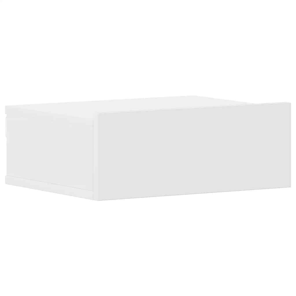 Table de chevet flottante Blanc 40x30x15 cm Bois d'ingénierie - XIOS