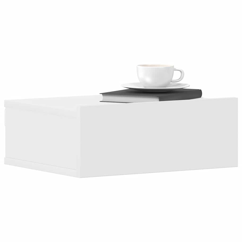 Tables de chevet flottantes 2 pcs Blanc bois d’ingénierie - XIOS