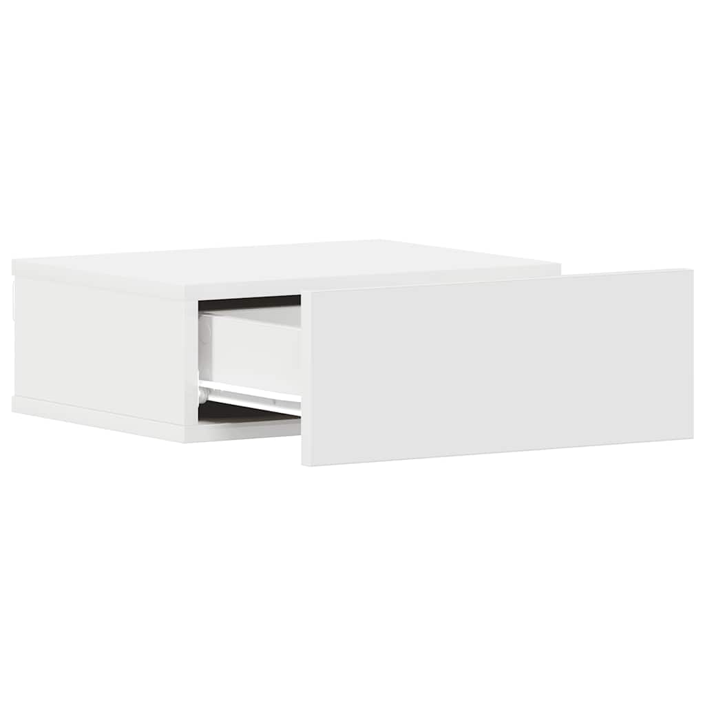 Tables de chevet flottantes 2 pcs Blanc bois d’ingénierie - XIOS