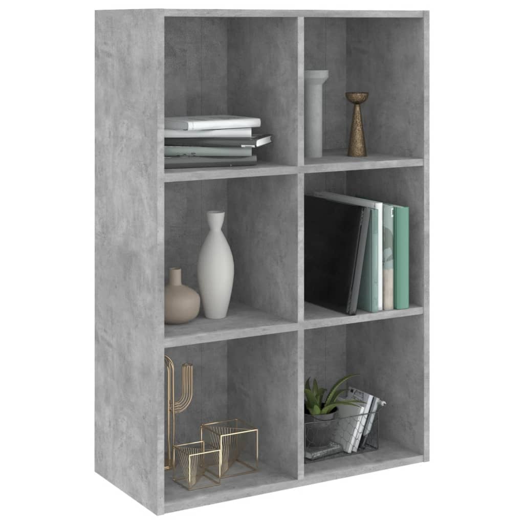 Bibliothèque/Buffet gris béton 66x30x98 cm bois d'ingénierie - XIOS