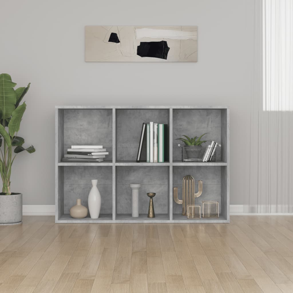 Bibliothèque/Buffet gris béton 66x30x98 cm bois d'ingénierie - XIOS