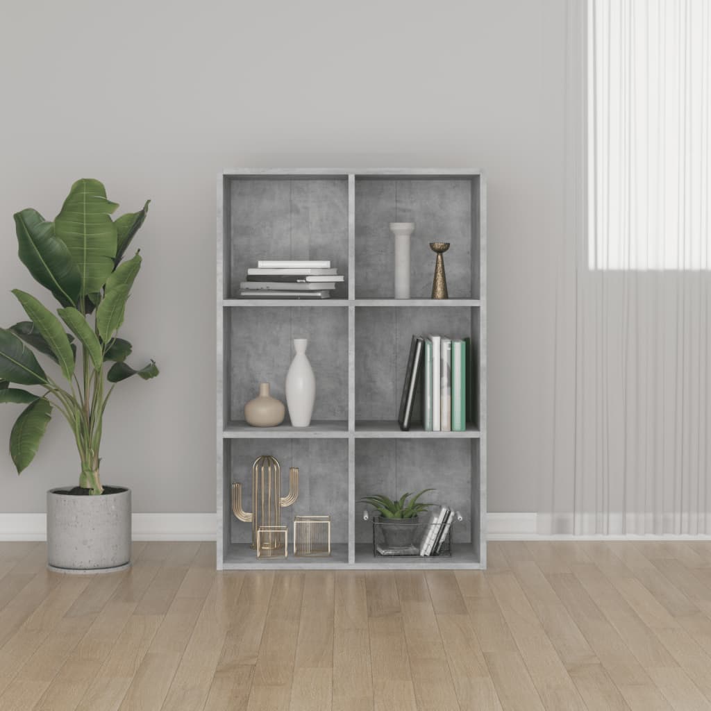 Bibliothèque/Buffet gris béton 66x30x98 cm bois d'ingénierie - XIOS
