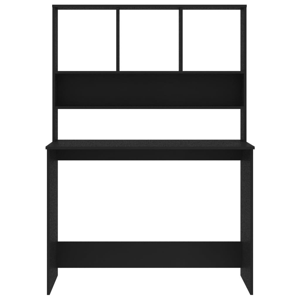 Bureau avec étagères Noir 110x45x157 cm Bois d'ingénierie - XIOS