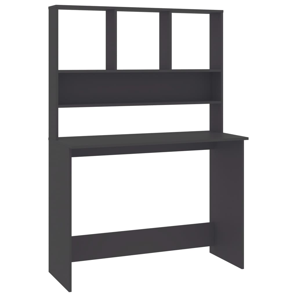 Bureau avec étagères Gris 110x45x157 cm Bois d'ingénierie - XIOS