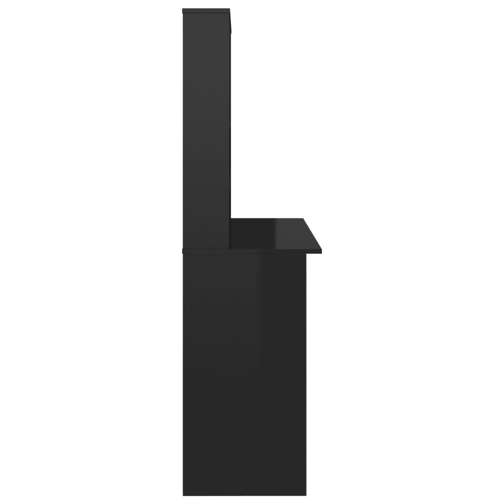 Bureau avec étagères Noir brillant 110 x 45 x 157 cm Aggloméré - XIOS