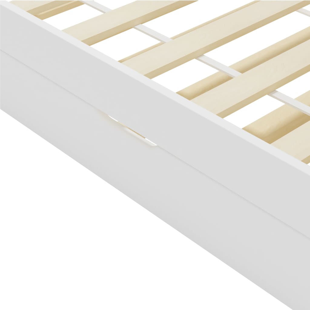 Cadre de lit extensible sans matelas blanc bois de pin 90x200cm - XIOS