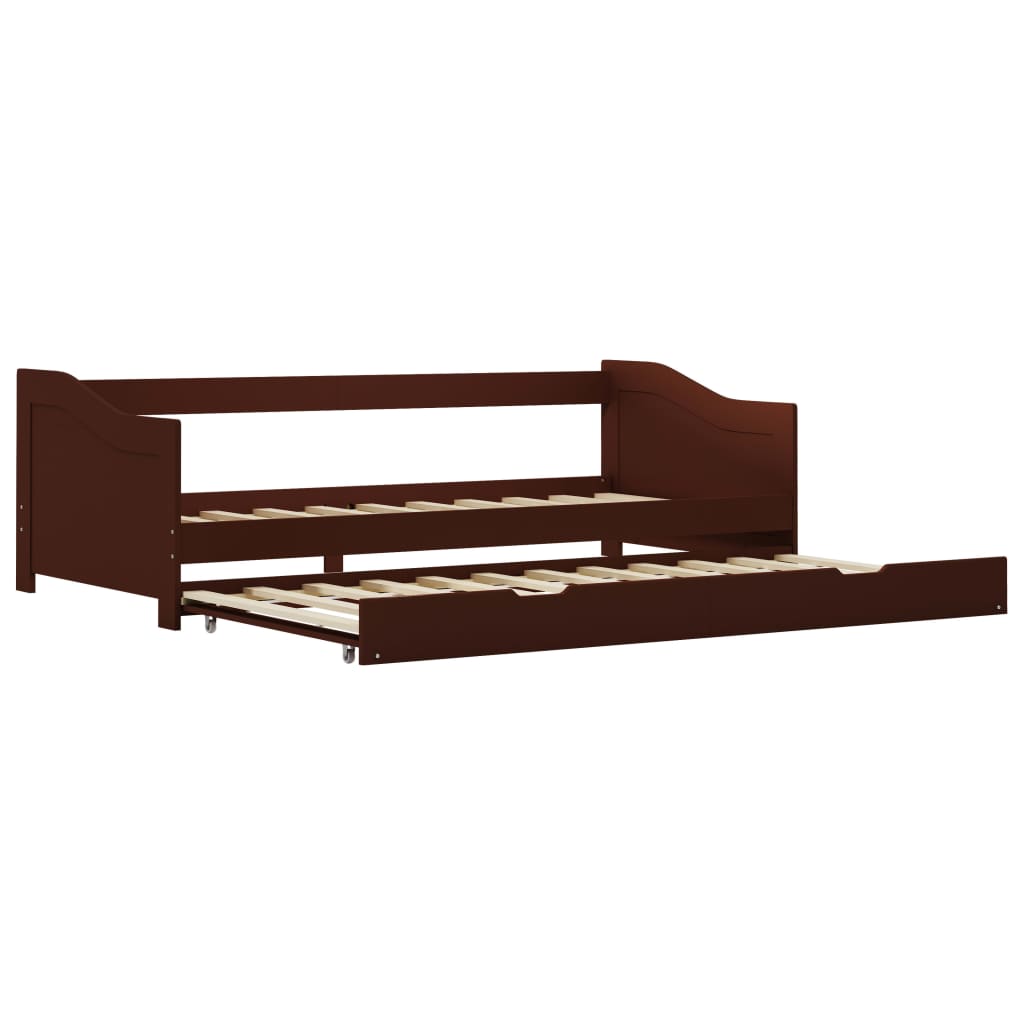 Cadre de lit extensible sans matelas marron foncé 90x200 cm - XIOS