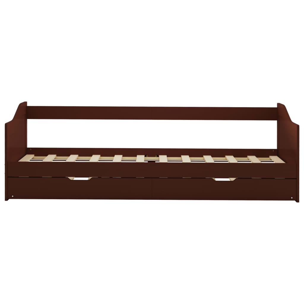 Cadre de lit extensible sans matelas marron foncé 90x200 cm - XIOS