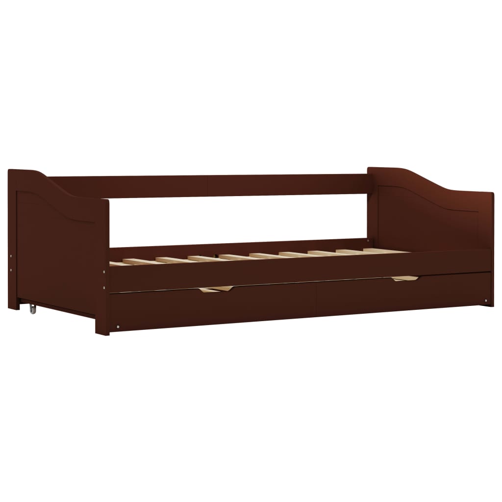 Cadre de lit extensible sans matelas marron foncé 90x200 cm - XIOS
