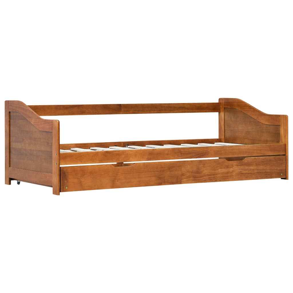 Cadre de lit extensible sans matelas marron miel 90x200 cm - XIOS
