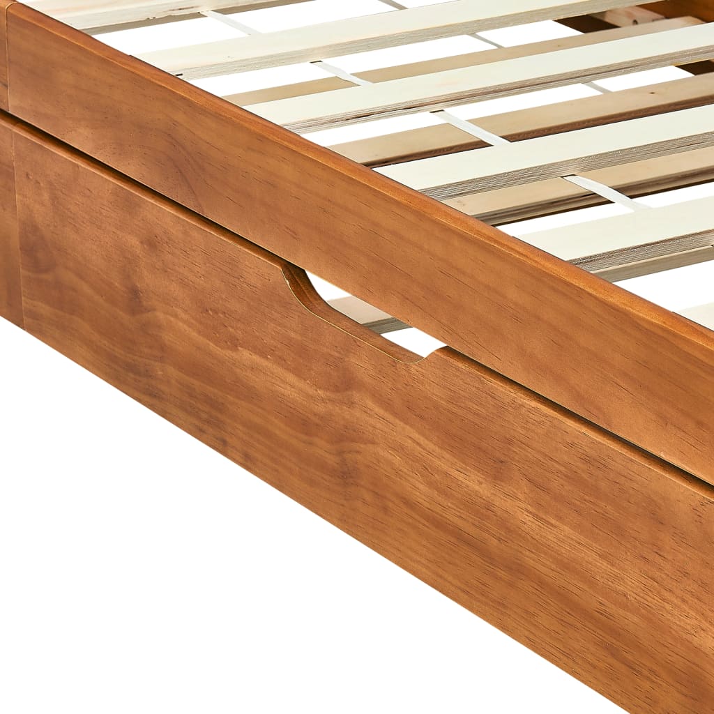 Cadre de lit extensible sans matelas marron miel 90x200 cm - XIOS