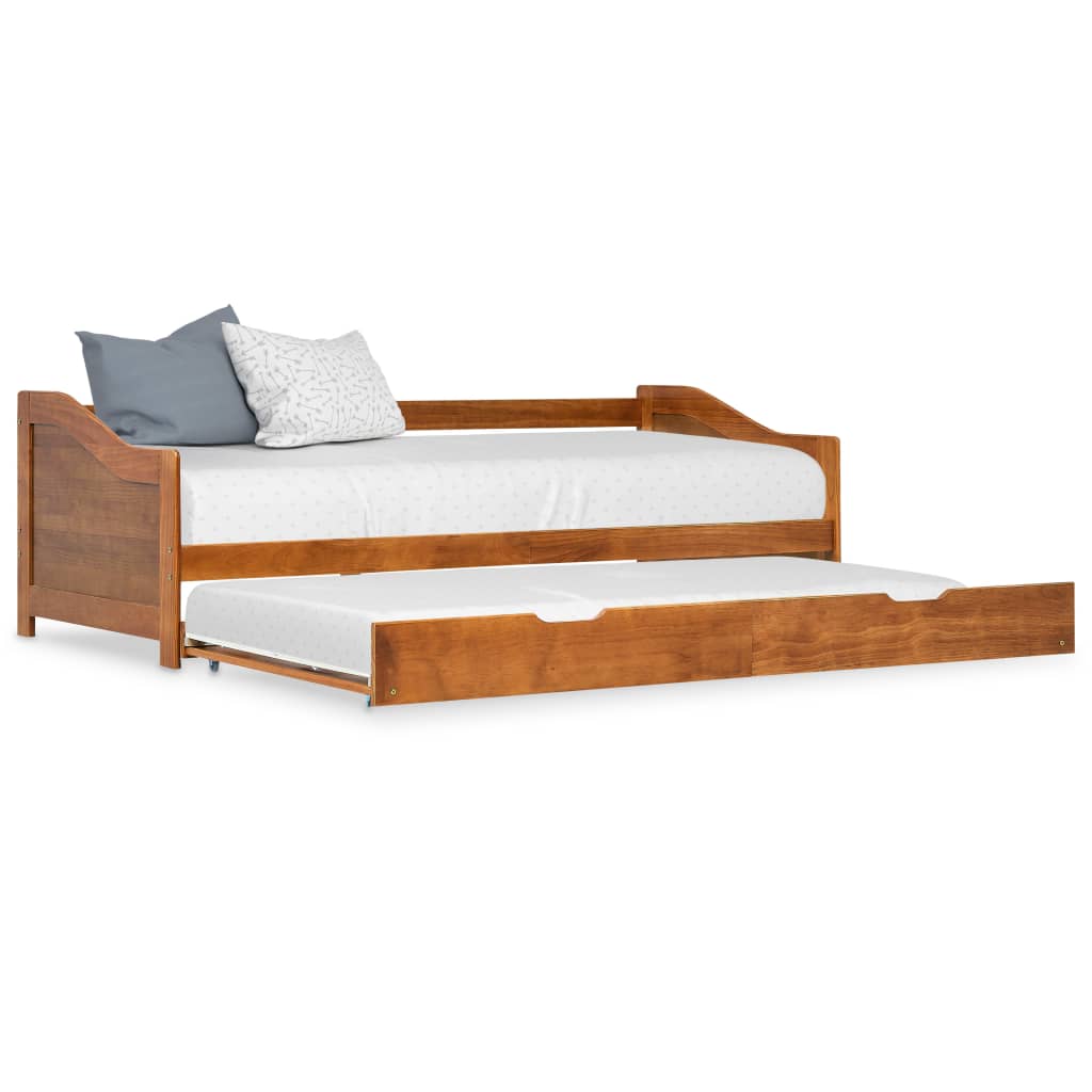 Cadre de lit extensible sans matelas marron miel 90x200 cm - XIOS