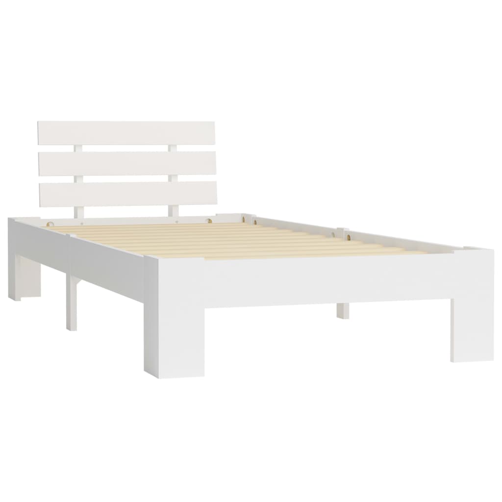 Cadre de lit sans matelas blanc bois de pin massif 100x200 cm - XIOS