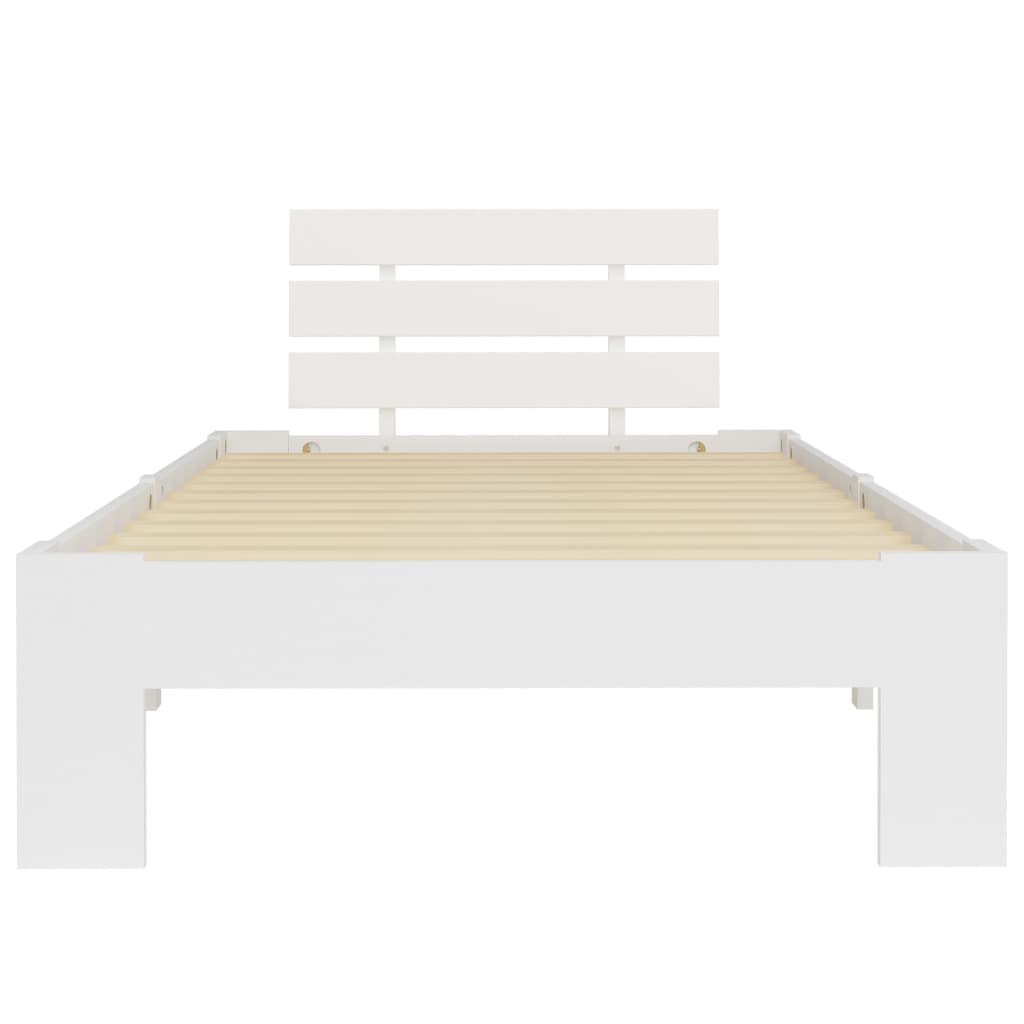 Cadre de lit sans matelas blanc bois de pin massif 100x200 cm - XIOS