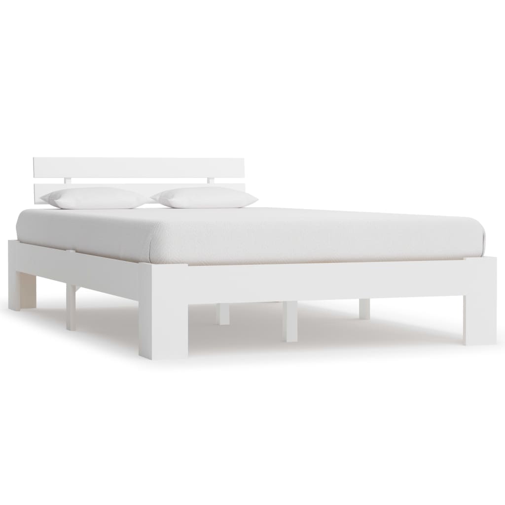 Cadre de lit sans matelas blanc bois de pin massif 120x200 cm - XIOS