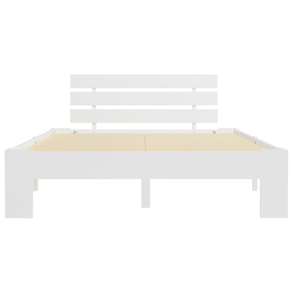 Cadre de lit sans matelas blanc bois de pin massif 120x200 cm - XIOS